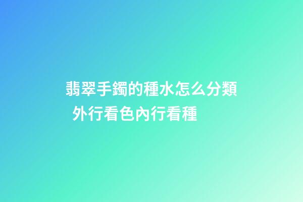 翡翠手鐲的種水怎么分類  外行看色內行看種